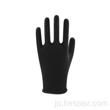 ヘスパックス通気性作業保護手袋ブラックナイロンニット